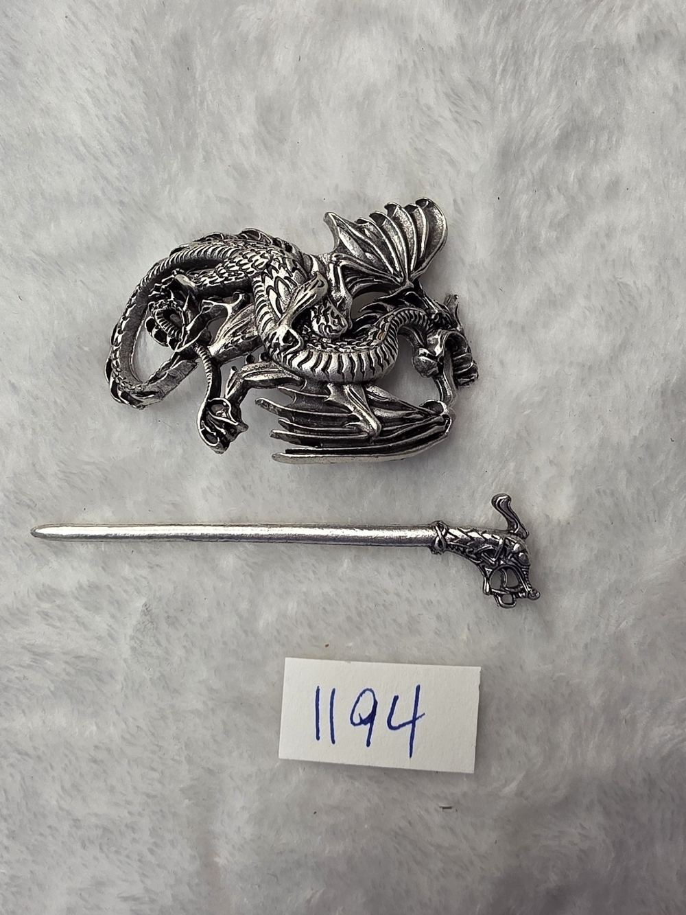 Silver Dragon Hair Pin Barrette
